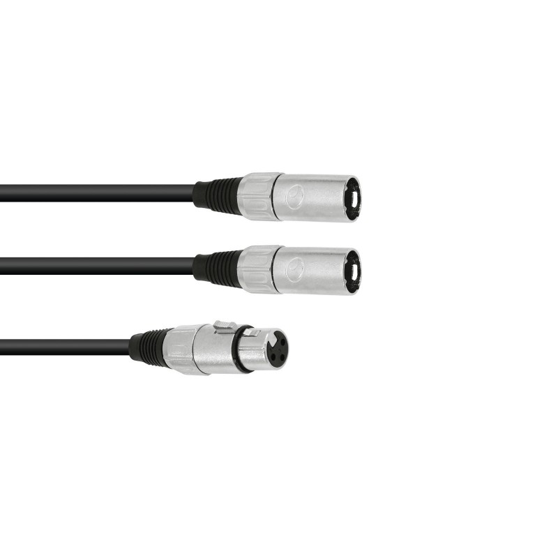 OMNITRONIC Adaptercable XLR(F)/2xXLR(M) 1m bk